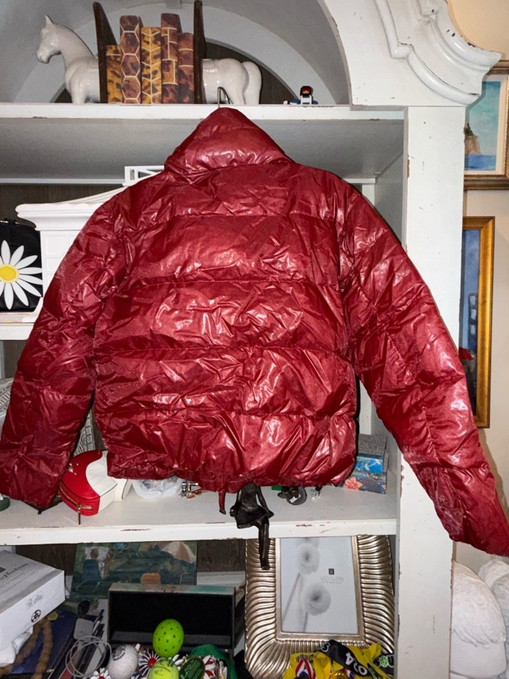 Parajumpers XS high neck quilted jacket glossy red polyamide down filled nwt - Picture 10 of 10